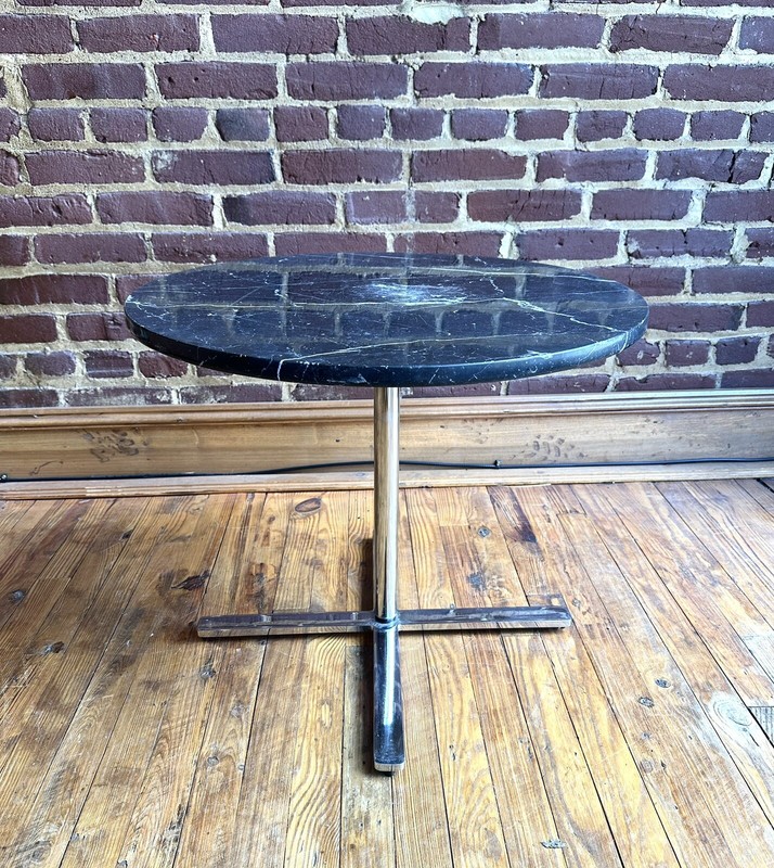 Helikon Mid Century Modern Marble & Steel 1980s Occasional or End Table gallery