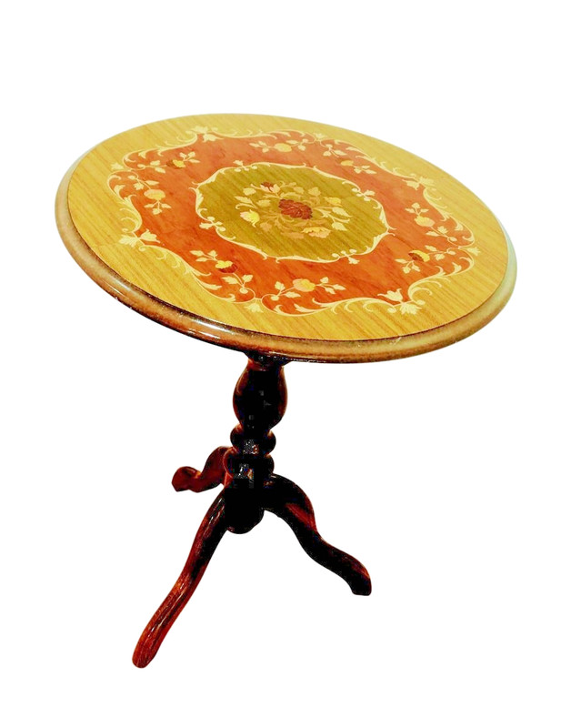 Vintage Italian Marquetry Inlaid wood side Table