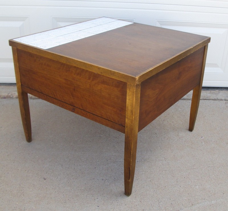 Lane Virginia Maid Nightstand End Table Side Table Tile Top Walnut Monte Carlo gallery