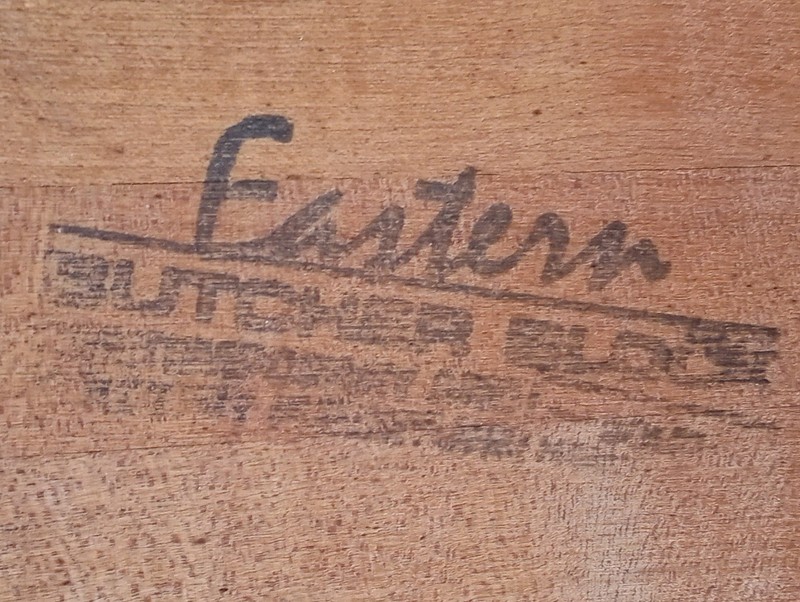 Butcher Block Table....with Cutting Surface.... Country Pink 33x27x34 gallery
