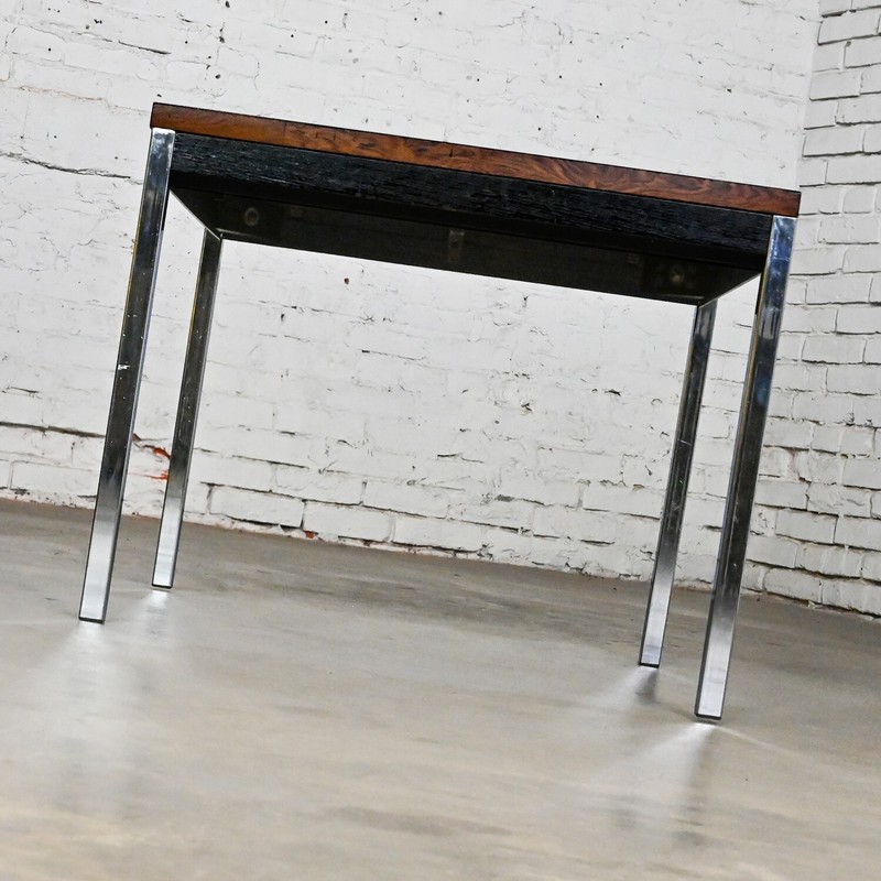 MCM Founders Furniture Side Table Chrome Ebony Rosewood CDP#47133 David Parmelee gallery