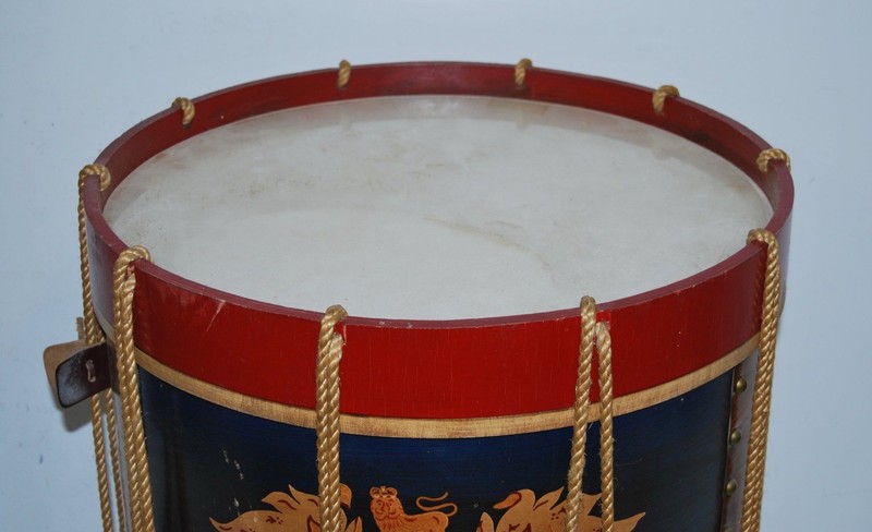 Hollywood Regency Style Regimental British Drum Side Table gallery