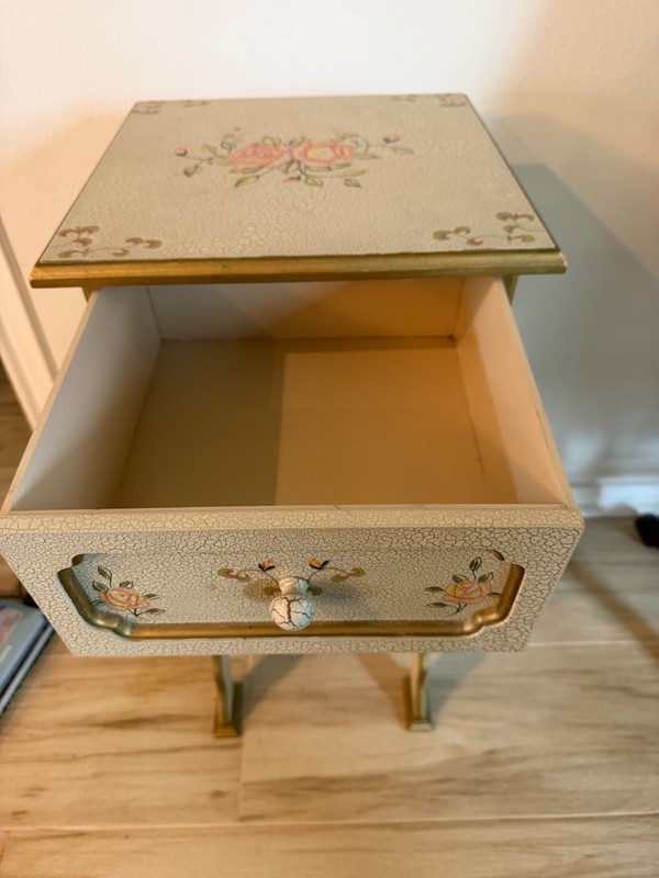 Vintage French Provincial Wood Side Table gallery
