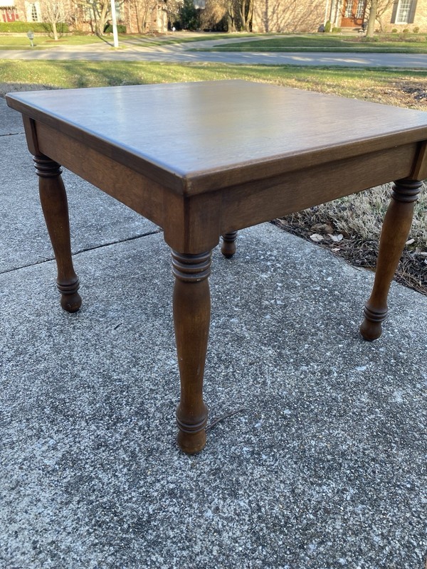Vintage Ethan Allen “SITABLES BY BAUMRITTER” Heirloom Maple Nutmeg BENCH Table gallery