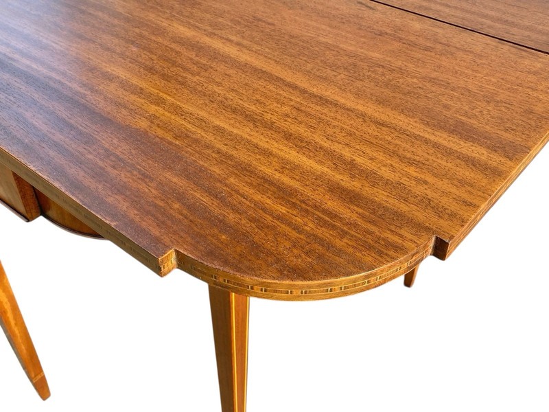 Antique Hepplewhite Style Mahogany & Satinwood Card Table / Console Table gallery