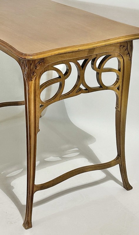 Fr. Art Nouveau Pear Wood Table c.1910 Henri Sauvage/Hector Guimard Numbered gallery