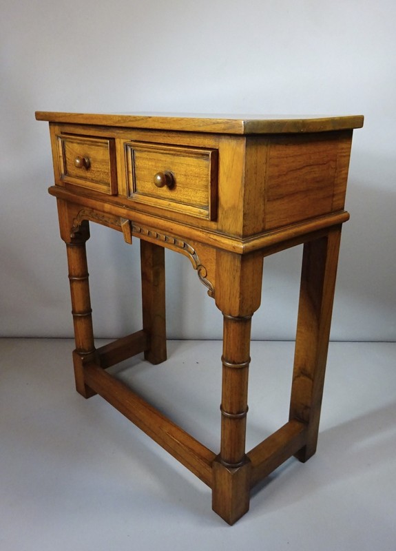 Antique Style Golden Oak Two Drawer Hall Console Table Excellent gallery