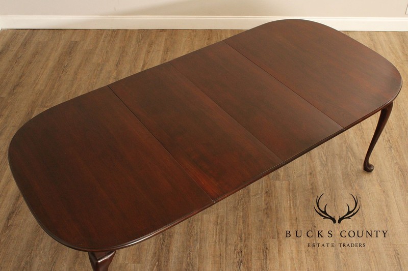 Queen Anne Style Oval Cherry Extension Dining Table With Two Leaves gallery