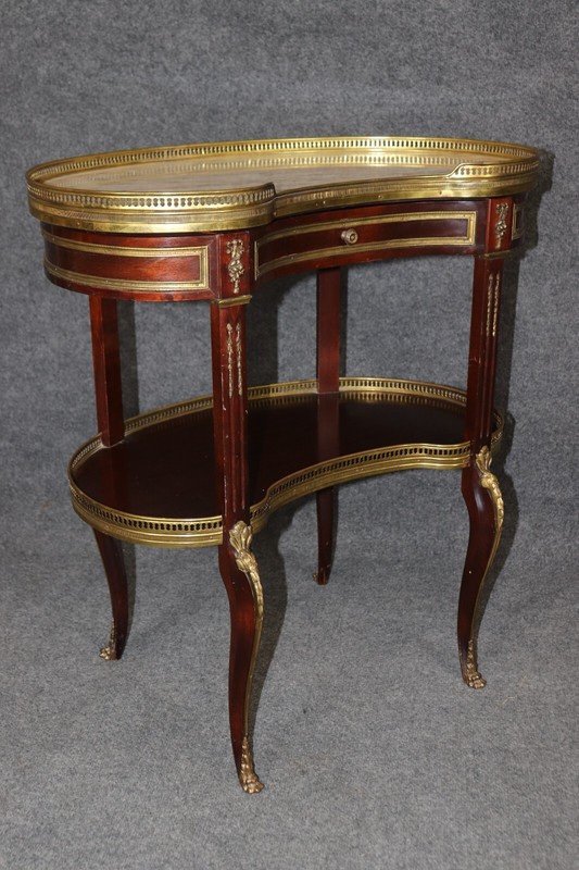 Francoise Linke Attributed Marble Top Louis XV Bronze Mounted End Tables gallery
