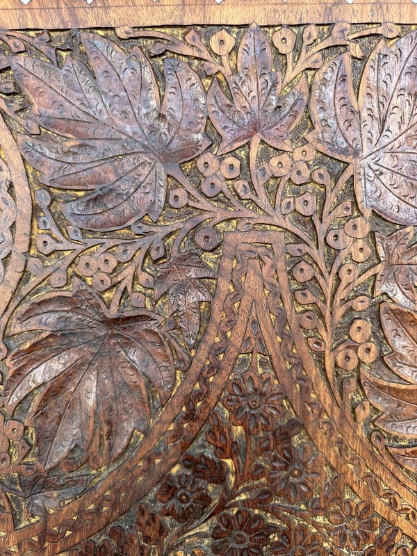 Antique Moroccan Carved Inlay Wooden Door, Table, Wall hanging 60”x27” gallery