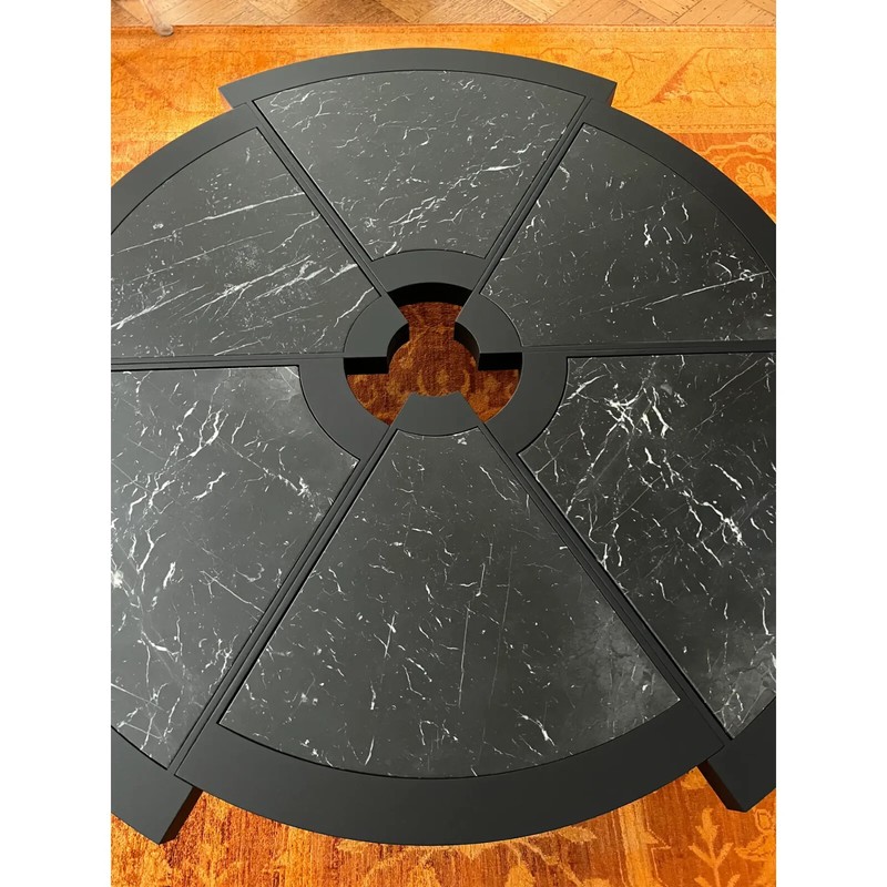 Rio Low Coffee Table by Charlotte Perriand for Cassina Black Marquiña Marble Top gallery