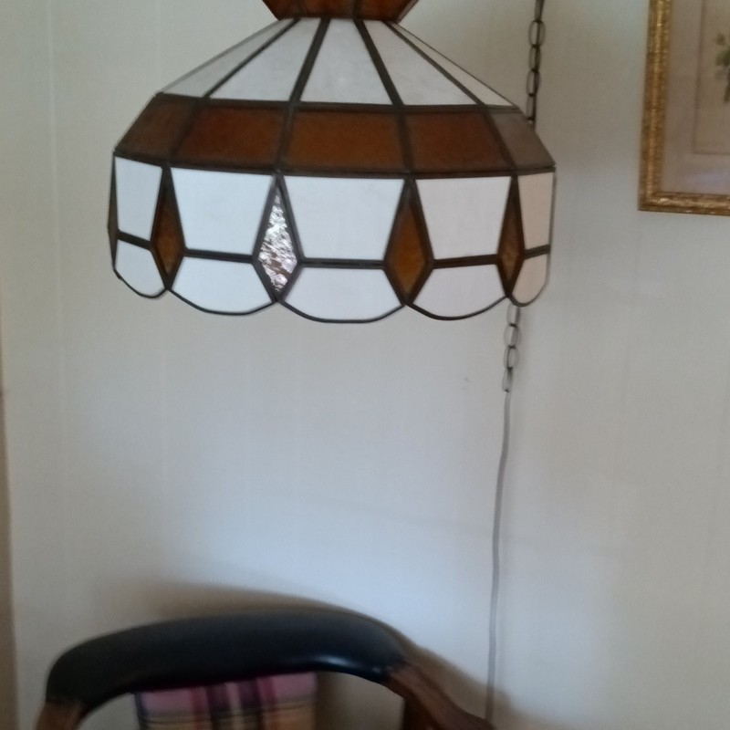 Antique Wooden Game Table With Hanging Lamp gallery
