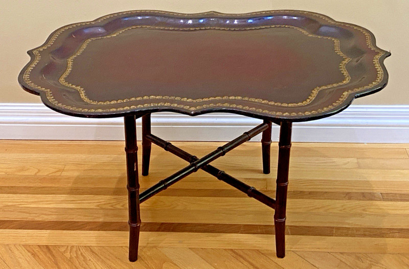 MAITLAND SMITH Hand Made Paint Decorated Tray Top Cocktail Coffee Table