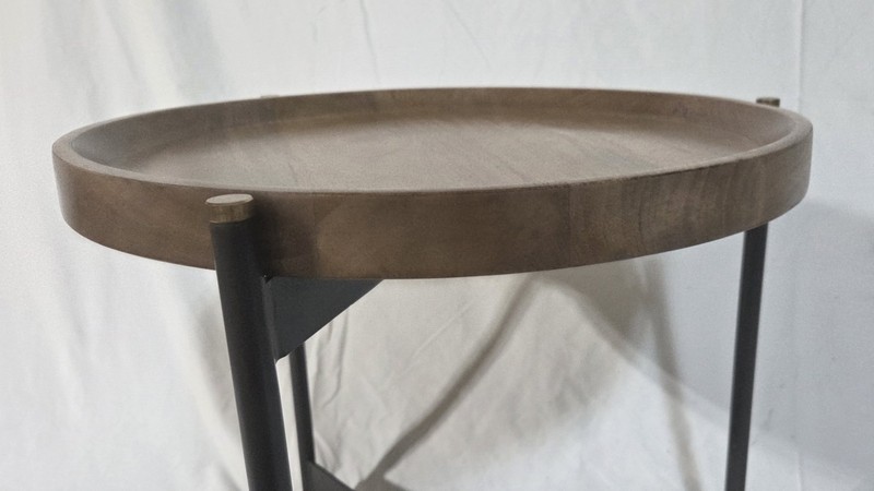 Poly & Bark Marquisa Mango Wood 20" Round Side Table gallery