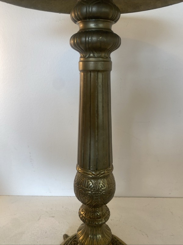 24 Inch Tall Brass coffee table stand with marble top gallery