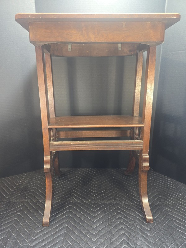 Vintage Mersma Lyre Base with Decorative Carvings with a Rectangular Top