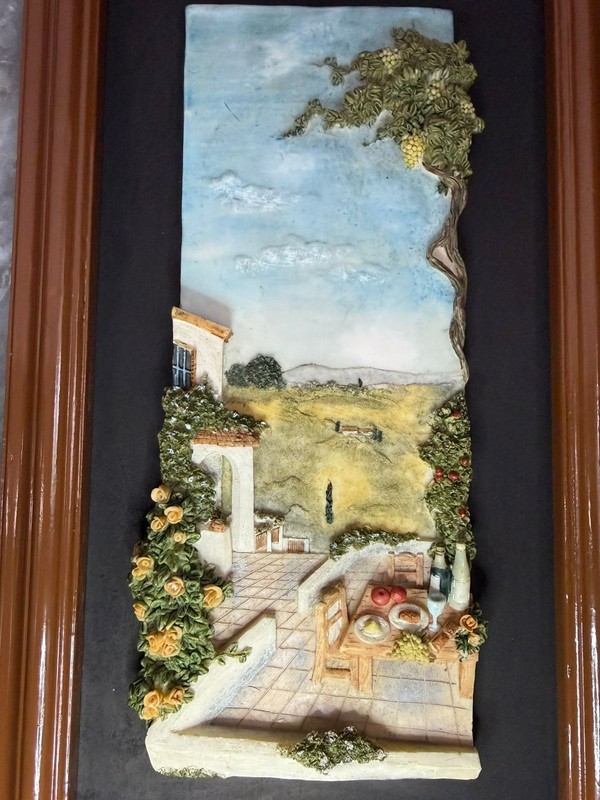 3D pictre made from resin its italian dinning table traditional wooden frame gallery