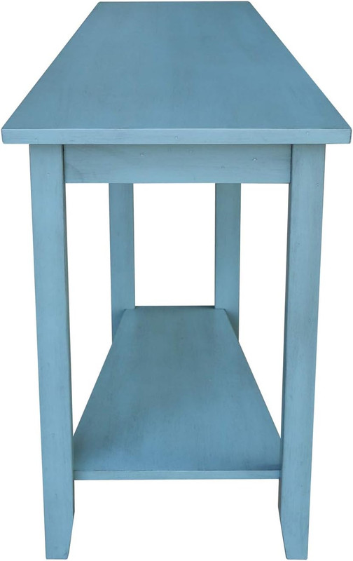 Antique Blue Solid Wood Keystone Accent Table for Stylish Living Spaces gallery