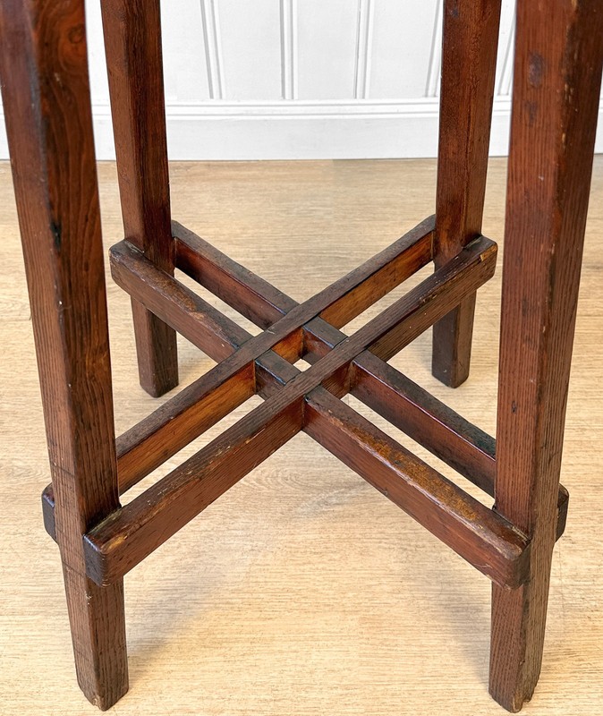Antique Arts & Crafts Wood Octagonal Plant Stand Table gallery
