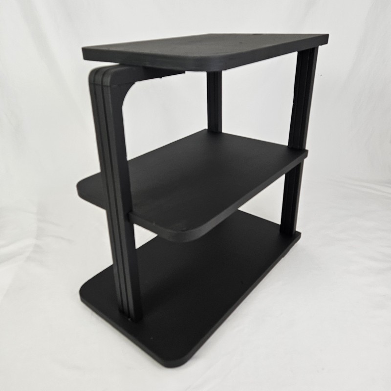 Vintage Art Deco Waterfall Bookshelf End Table 3 Tier Mid-Century Modern