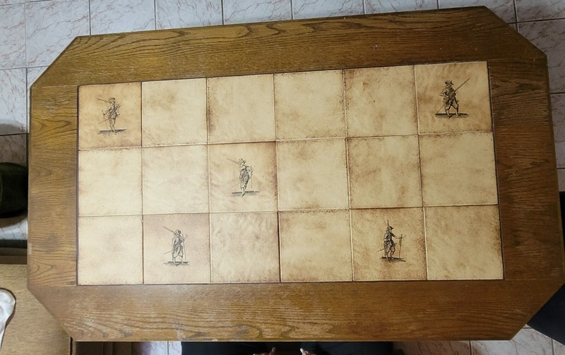 Vintage Spanish Stoneware Inlay Table