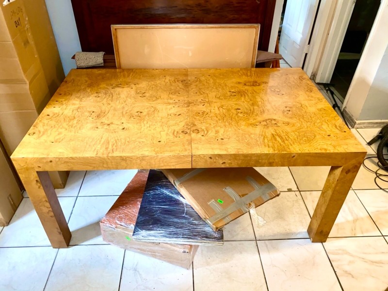 Milo Baughman Thayer Coggin Modern Burl Wood Extension Dining Table gallery
