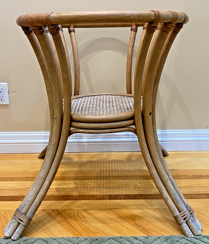 Vtg Palecek Bamboo Rattan Wicker Dinning/Side Table No Glass Top gallery