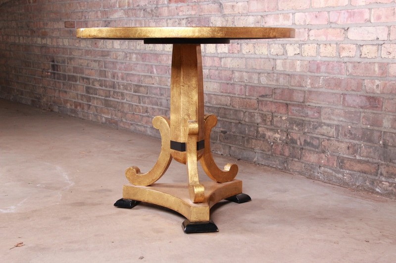 Enrique Garcel for Jimeco Gold Gilt and Ebonized Hollywood Regency Center Table gallery