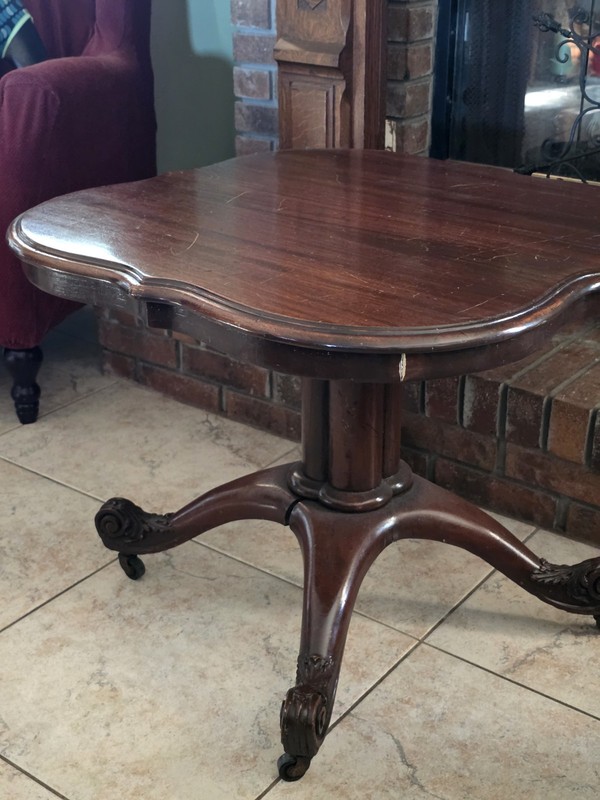 Mid Century Coffee Table / Side Table Claw Feet On Wheels