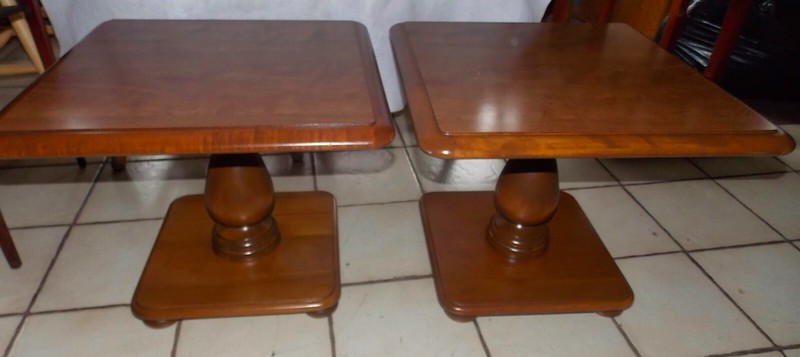 Ethan Allen Maple Mid Century Formica Top End Table (1 Table) (T783) (EA-18) gallery