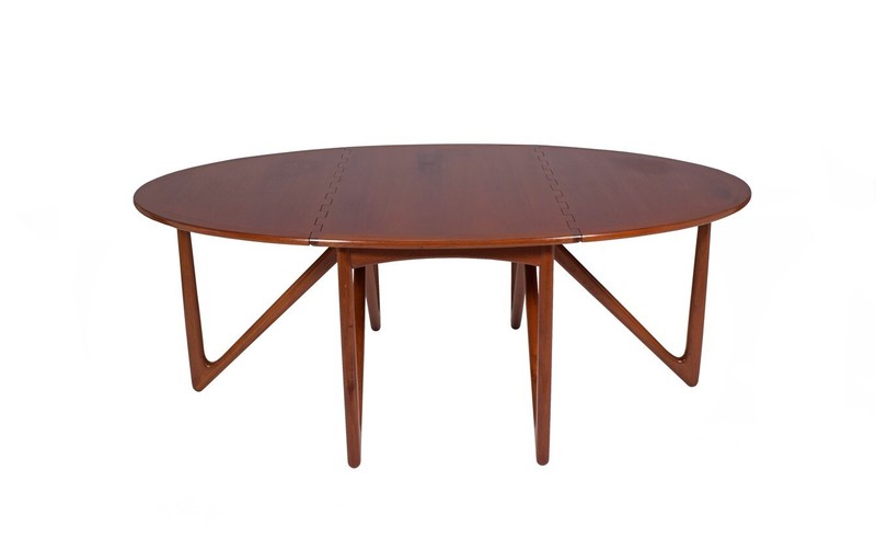 Mid Century Teak Dining Table Drop Leaf Kurt Ostervig mfg by Jason Mobler