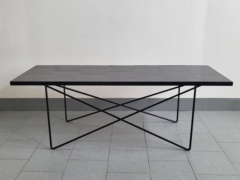 Vintage Coffee Table 1950 In Ceramic & Black Steel 50S Rockabilly 1950S gallery