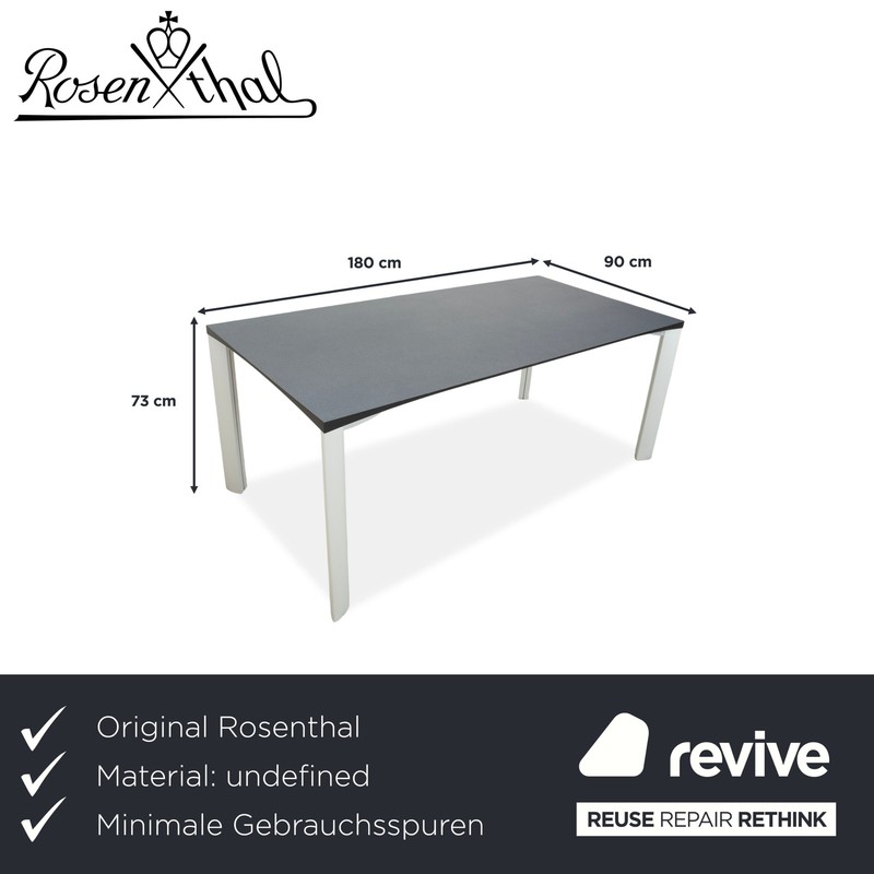 Rosenthal Dining Table Dark Gray Silver Legs 180 X 90 Cm gallery