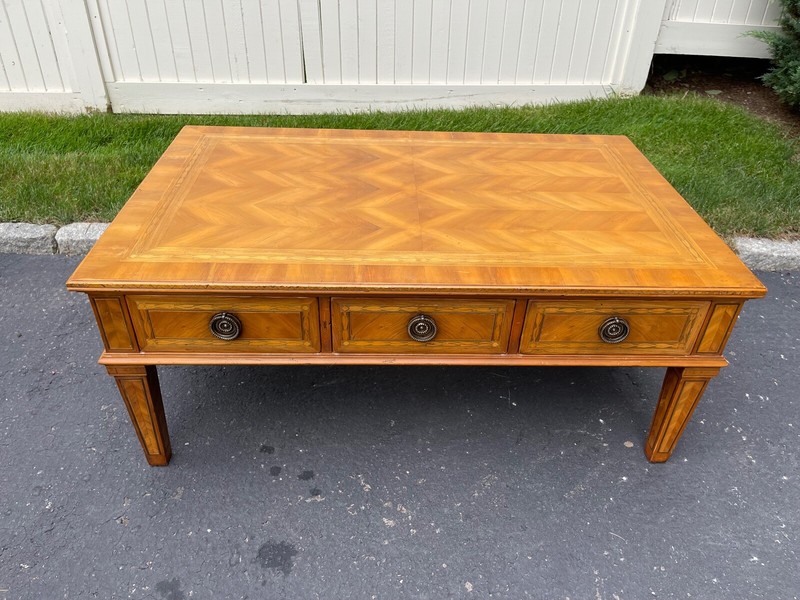 Alfonso Marina Ebanista Rectangular Inlaid Fruitwood Coffee Table gallery