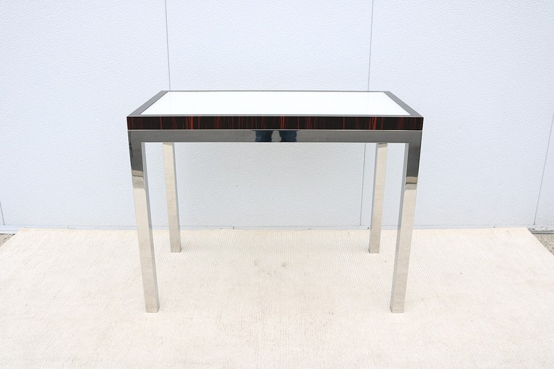 Mid-Century Modern Style Counter Height Console Table attributed to Leon Rosen gallery