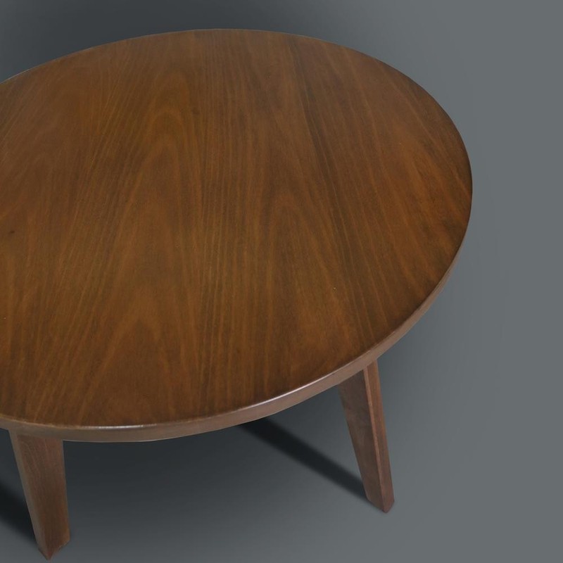 Genuine 24" Round Coffee Table with Solid American Gum - Walnut gallery