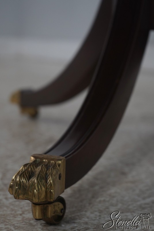 L72617: STICKLEY Regency Style Mahogany Double Pedestal Inlaid Dining Table gallery