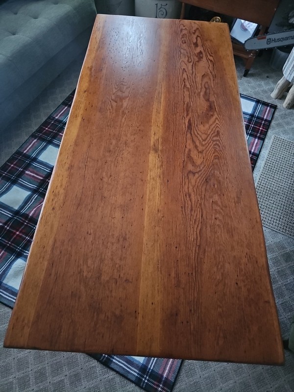 Rare Early 19th Century Single-Slab Old-Growth Pine Trestle Table | 60" Heritage gallery