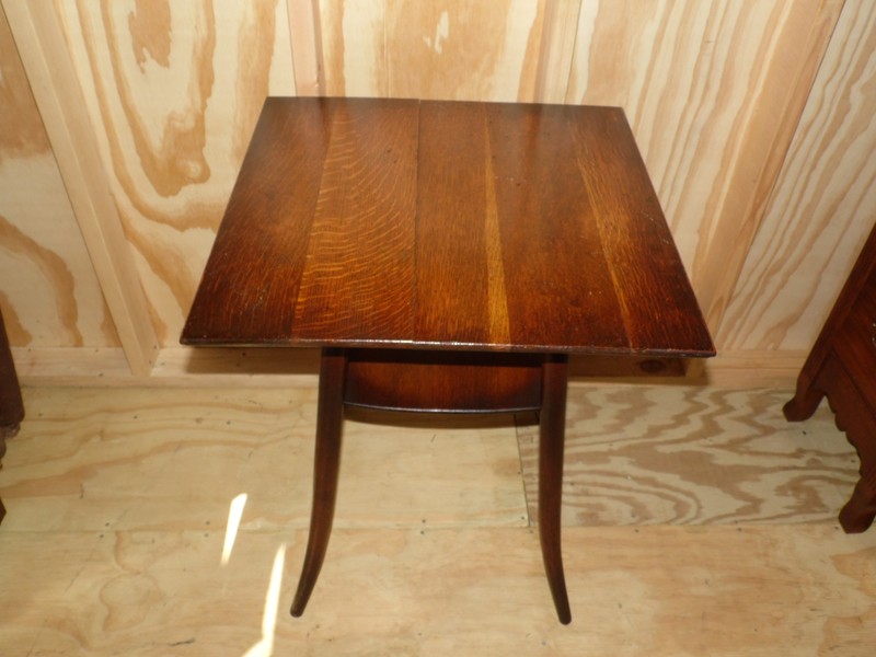 Antique Early 1900's Solid Oak Bentwood Center Table gallery