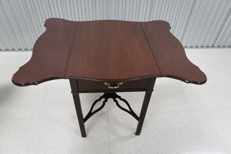 Pair Councill Mahogany Chippendale Drop Leaf Large End Tables gallery