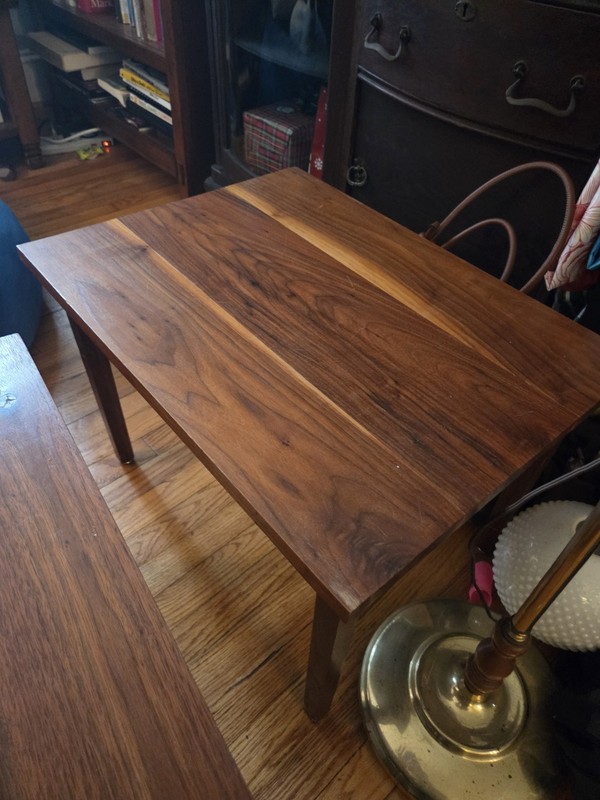 Pair Of Vintage Solid Walnut Side Tables gallery
