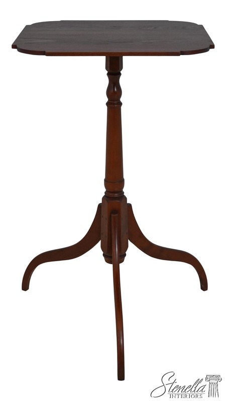 L61214EC: ELDRED WHEELER Primitive Cherry Candle Stand Table