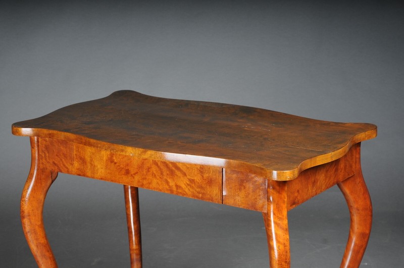 Beautiful Antique Hallway/Console Table, Biedermeier, Flamed Birch German 1870 gallery