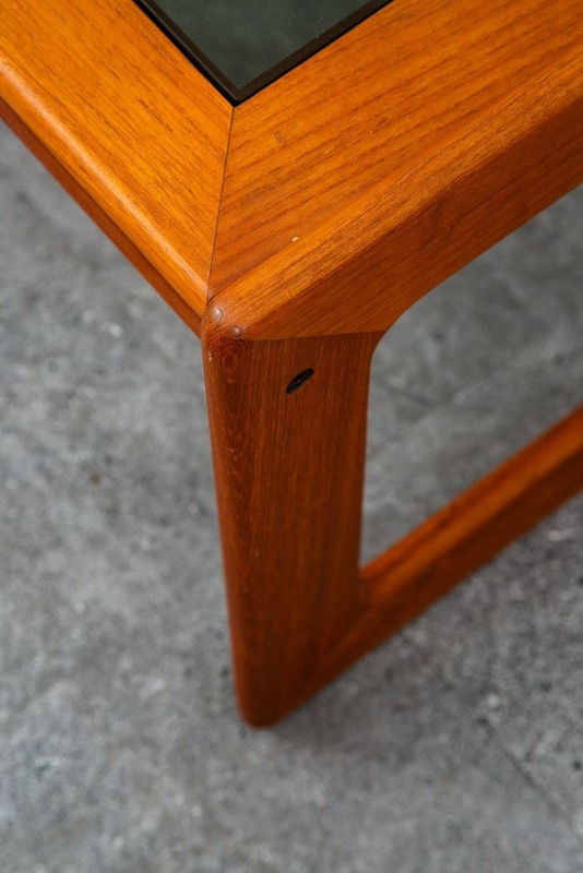 Mid Century Danish Modern End Table Teak Glass Side Nightstands Komfort Mcm gallery