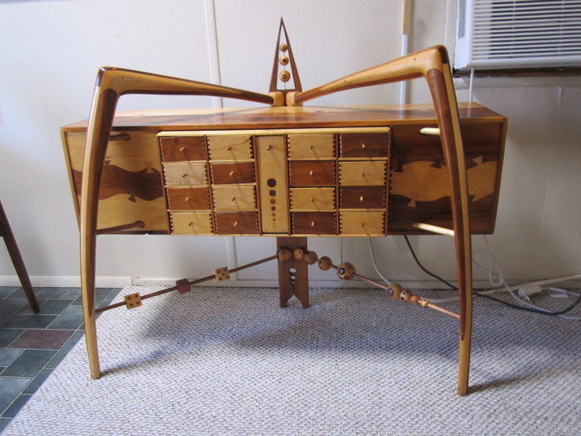 MID CENTURY MODERN DESK APOTHECARY 3 LEG EAMES ERA UNIQUE HAND MADE 1 OF A KIND!