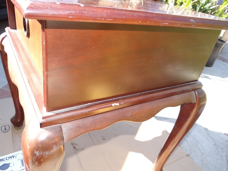 Vintage '90s The BOMBAY Company Wooden Plant Pedestal Stand Printer Table gallery