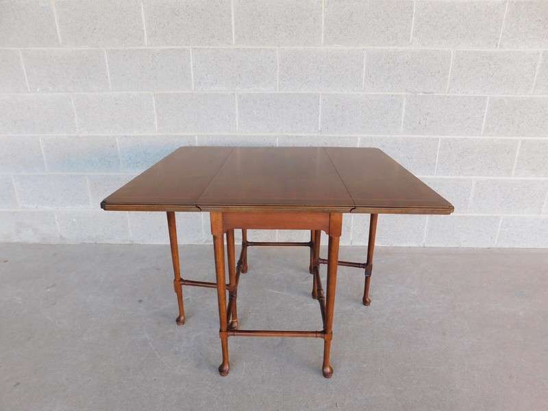 Henredon Folio 4 Drop Side Gate Leg Banded Top Accent Table 24"h X 30"d X 17"w gallery