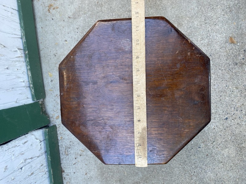 Antique Black Walnut Side Table Wood 1930s Vintage 24.5 inches Tall Dated 1934 gallery