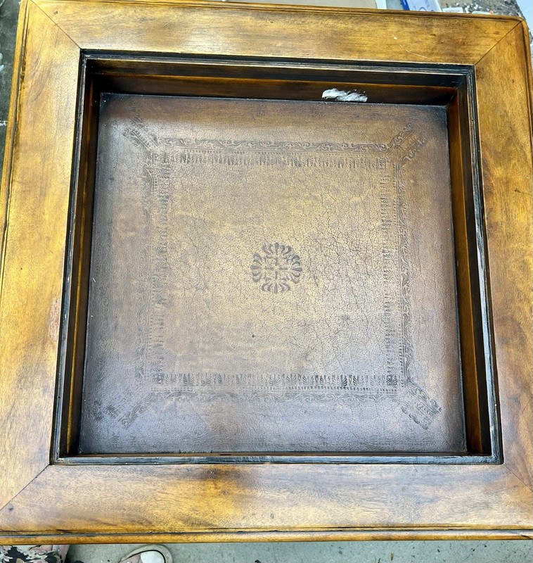 Theodore Alexander Carved Rococo Style Leather Inlay Vitrine Display Table gallery