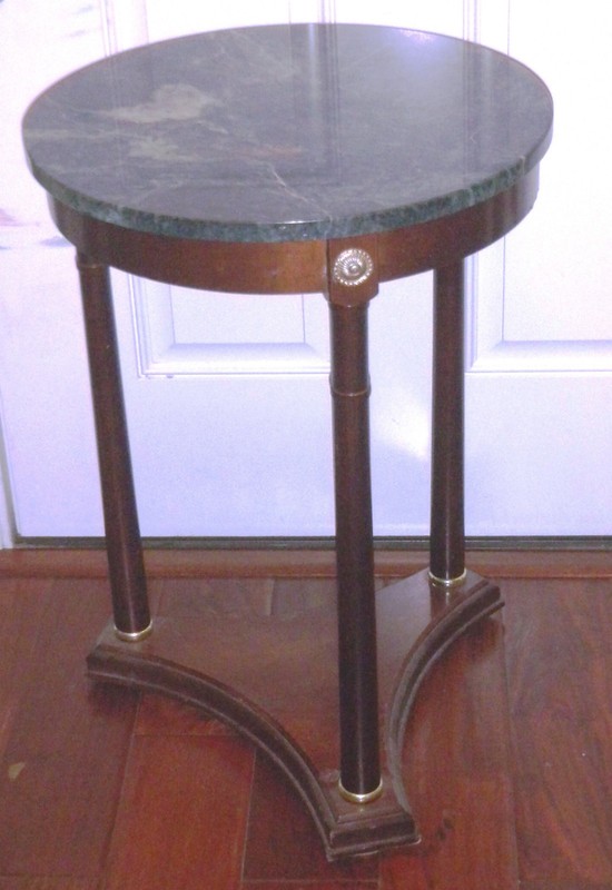 Vintage Bombay Company Regency-Style Accent Table with Green Marble Top gallery